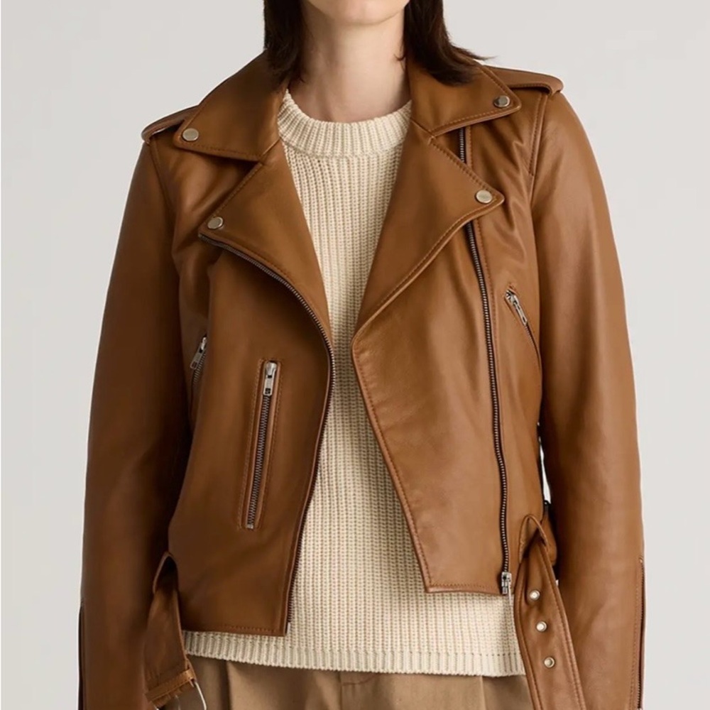 Quince 100% Leather Motorcycle Jacket - Picture 3 of 4